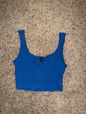 SHEIN Royal Blue Ribbed Crop Tank